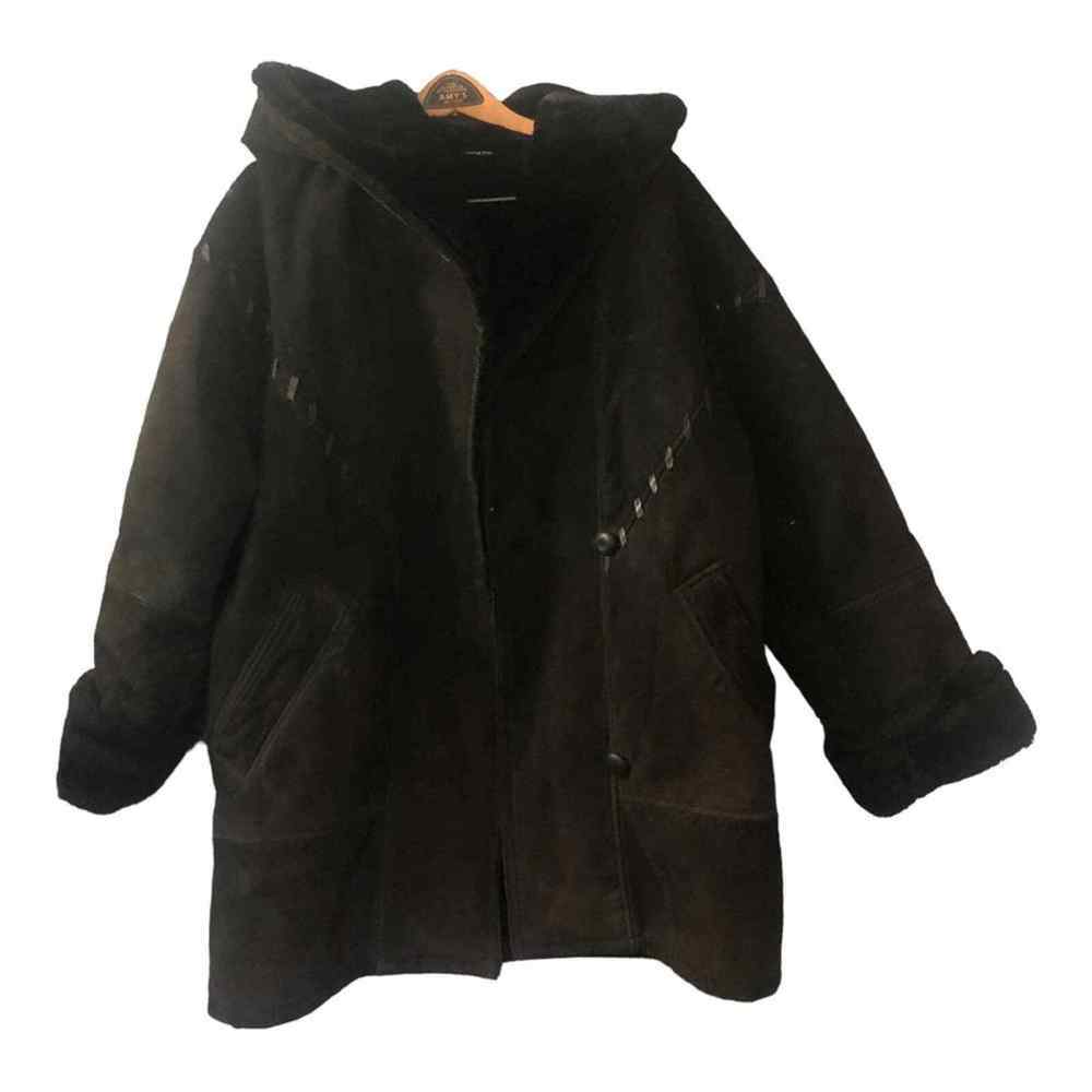 Women’s Black Gallery Suede coat very warm Size Large